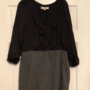 Loft dress - black and grey attached skirt